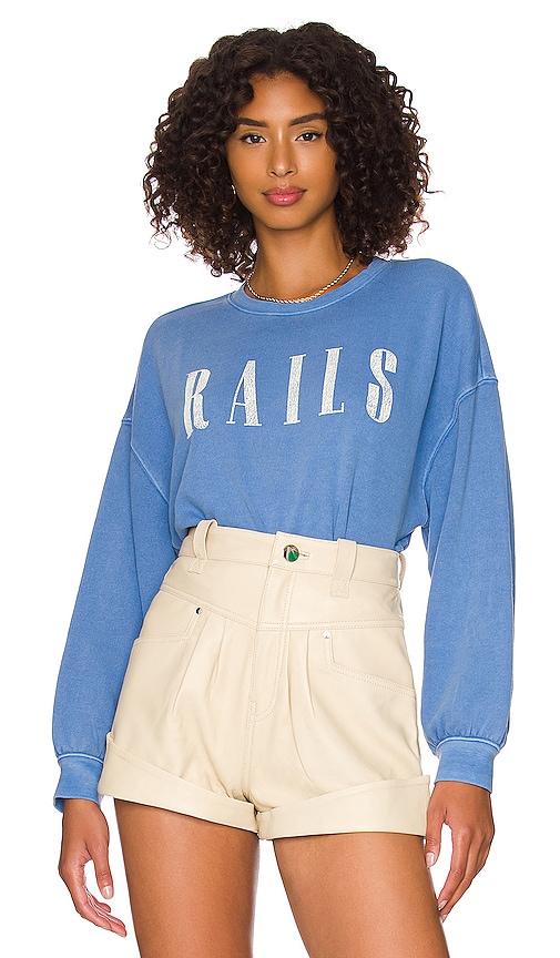 Rails Signature Sweatshirt in Washed Indigo Rails | REVOLVE