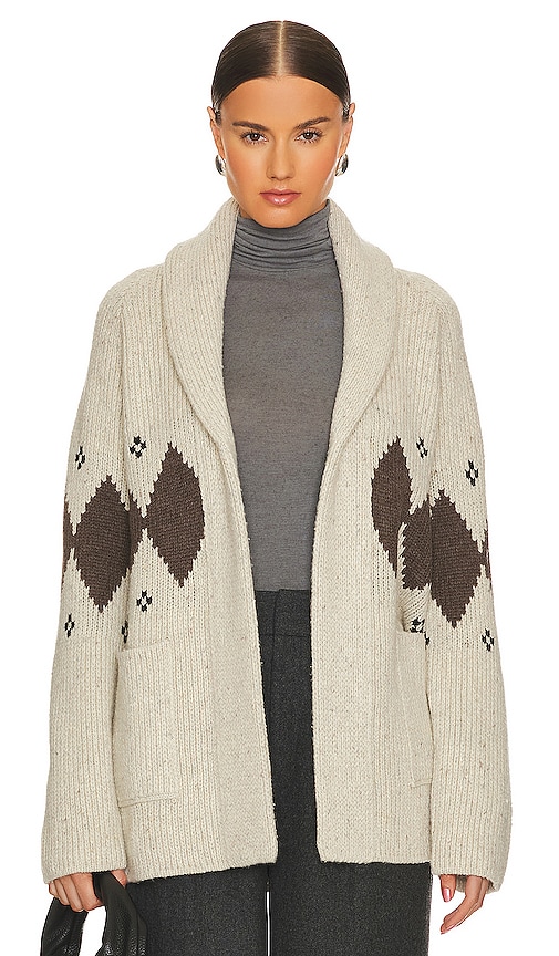 Rails Silas Cardigan in Oatmeal Argyle | REVOLVE