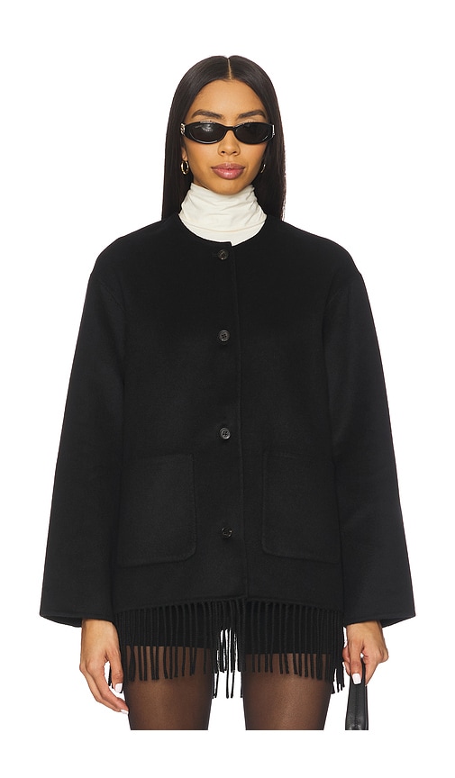 Rails Tomoko Frige Trim Wool Blend Jacket In Black