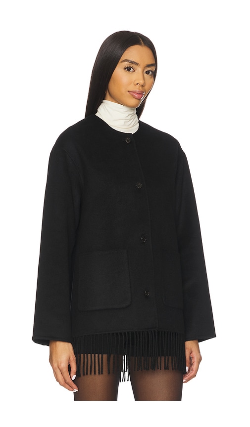 Rails Tomoko Frige Trim Wool Blend Jacket In Black