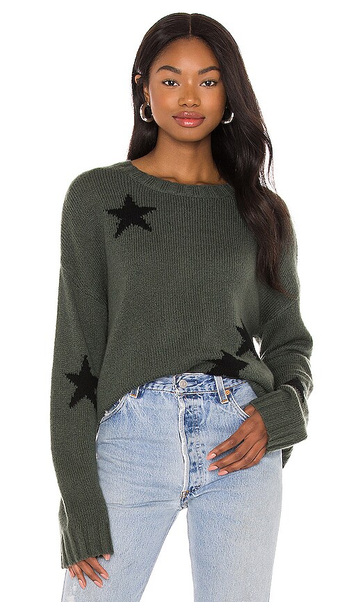 Rails Perci Sweater in Olive Black Stars | REVOLVE