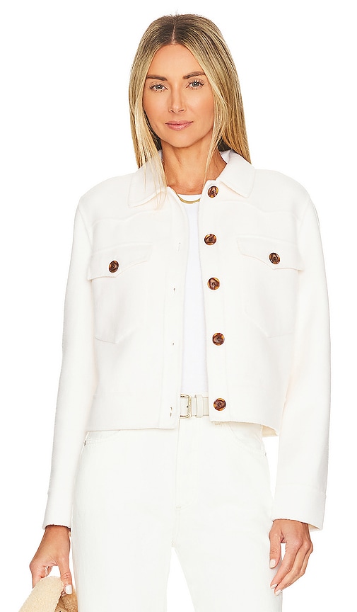 Rails Easton Wool Blend Crop Jacket In White