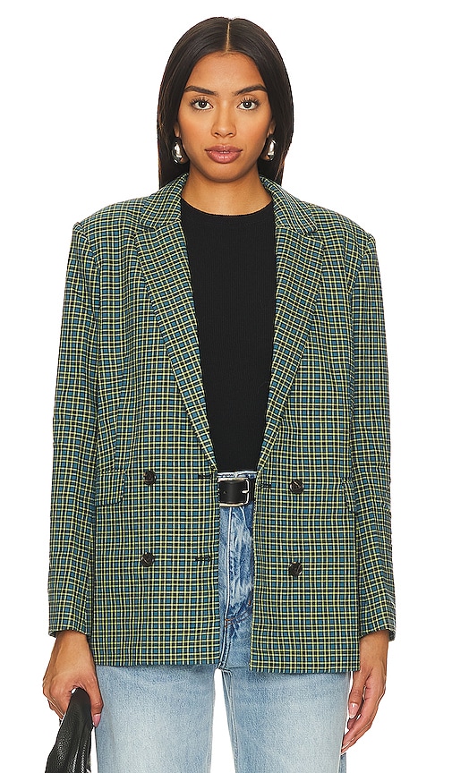 Rails Jac Blazer in Navy Lime Check