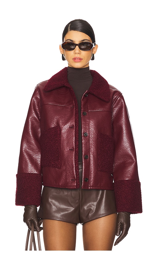 Rails Dria Jacket In Maroon Shearling