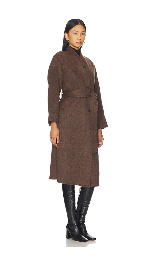 Rails Roland Tie Waist Wool Blend Coat In Brown