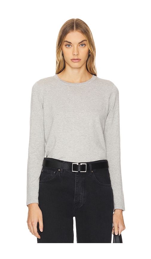 Shop Rails Cotton Cashmere Long Sleeve Tee In 헤더 그레이