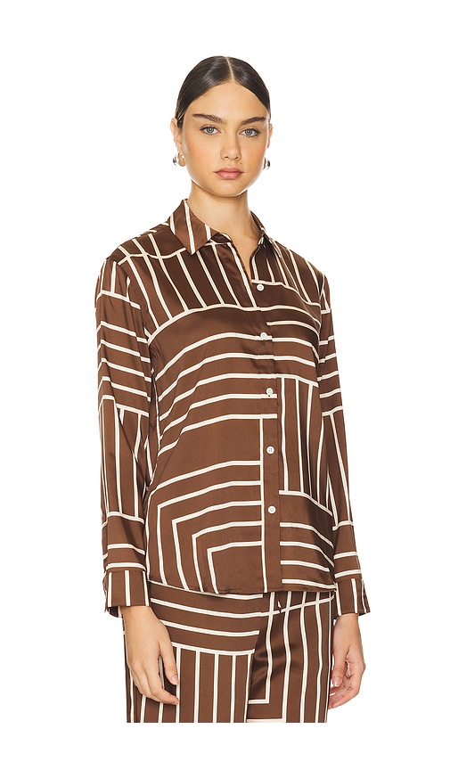 Shop Rails Elias Shirt In Brown Line Art