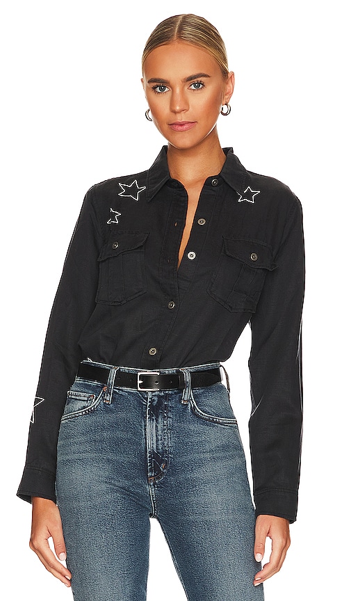 Rails Loren Top in Black Embroidered Stars | REVOLVE