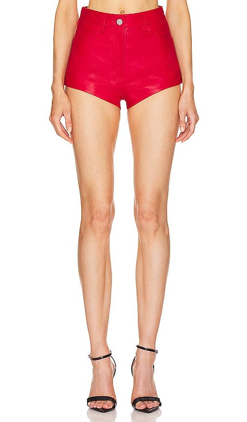 Shop Remain Leather Short In Red