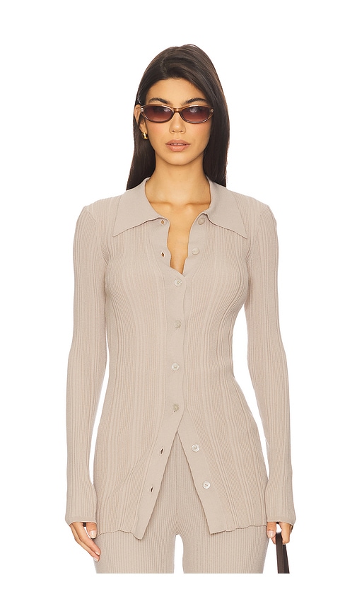 Remain Birger Christensen Rib Knit Cardigan In Brown