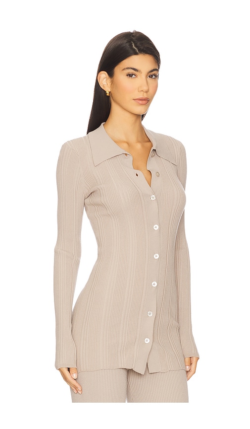 Remain Birger Christensen Rib Knit Cardigan In Brown