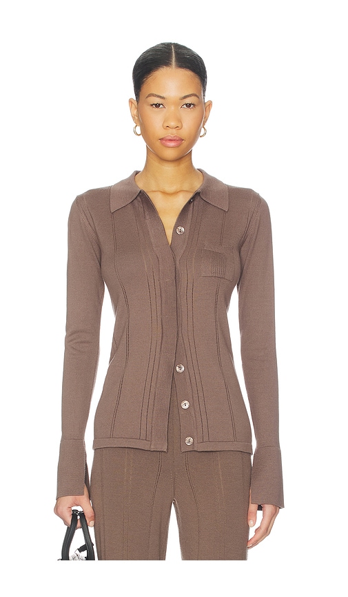 Remain Birger Christensen Light Knit Cardigan In Brown