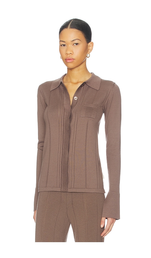 Remain Birger Christensen Light Knit Cardigan In Brown