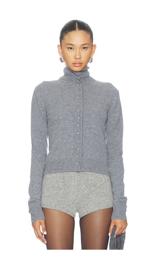 Remain Birger Christensen High-neck Button Cardigan In Gray