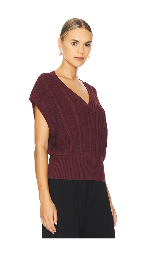 Shop Remain Cable Knit Vest In Burgundy