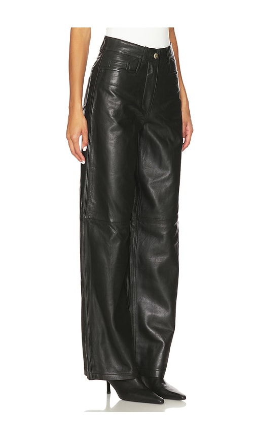 Remain Birger Christensen Sheepskin Panelled Straight-leg Trousers In Black