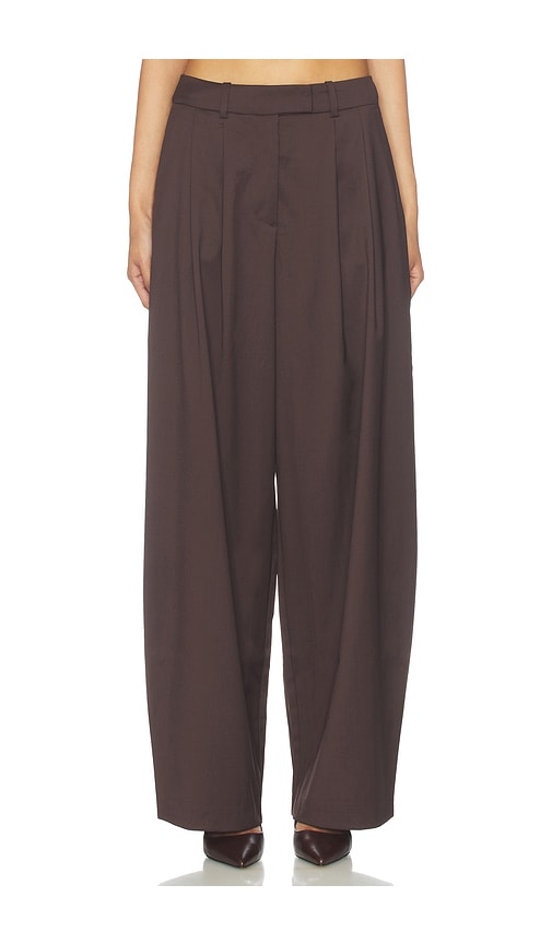 Remain Birger Christensen Cocoon Suiting Pants With Pleats In Brown