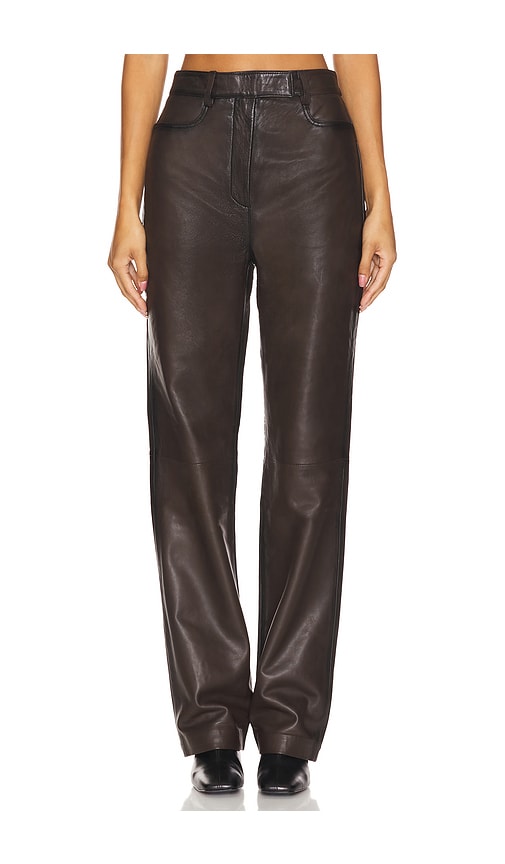 Shop Remain Straight Leg Leather Pants In Carafe