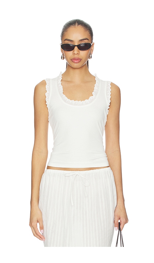 ROAME. Lucy Rib Tank in White