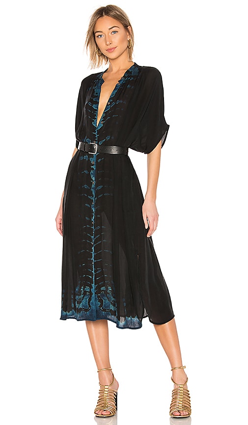 Raquel Allegra Caftan Dress in Black Tie Dye | REVOLVE