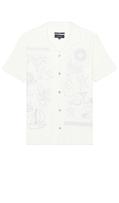 Roark Gonzo Grotto Short Sleeve Shirt In Costa White