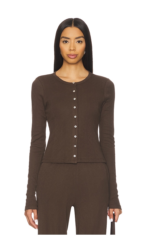 Rat Boi Pointelle Cardigan In Brown