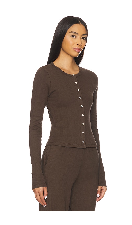 Rat Boi Pointelle Cardigan In Brown