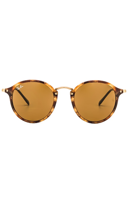 ray ban round fleck brown