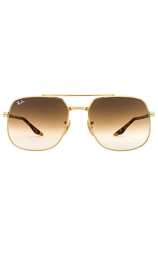 Ray Ban Metal Square In Gold