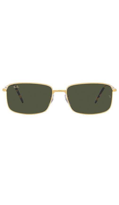 Ray Ban Rectangle-frame Sunglasses In Gold