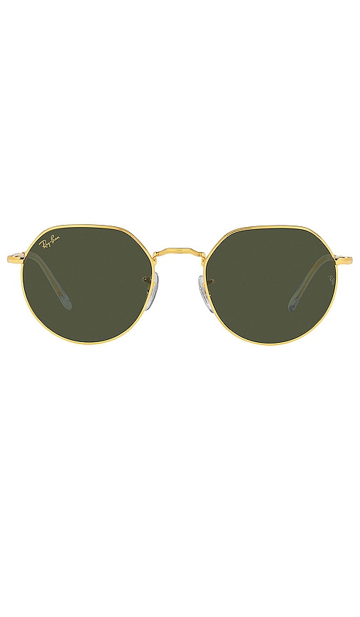 Ray Ban Jack Geometric Frame Sunglasses In Gold
