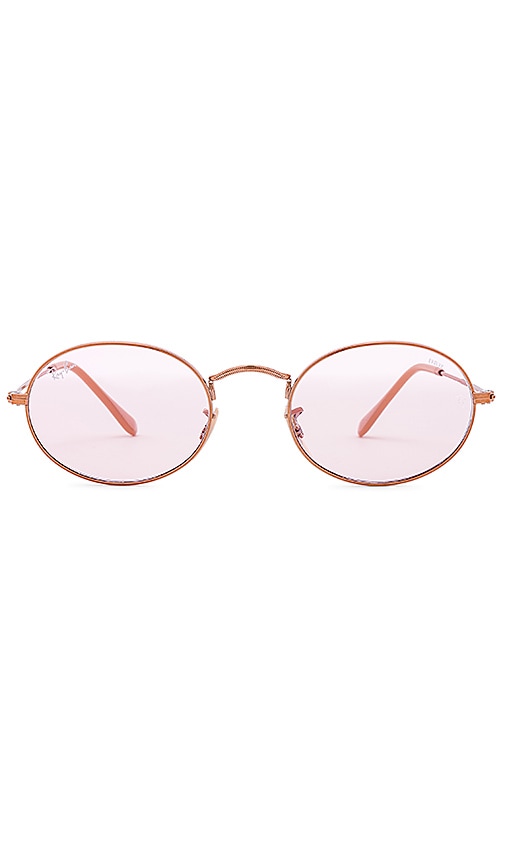 Ray Ban Evolve Oval Flat in Copper Light Pink REVOLVE