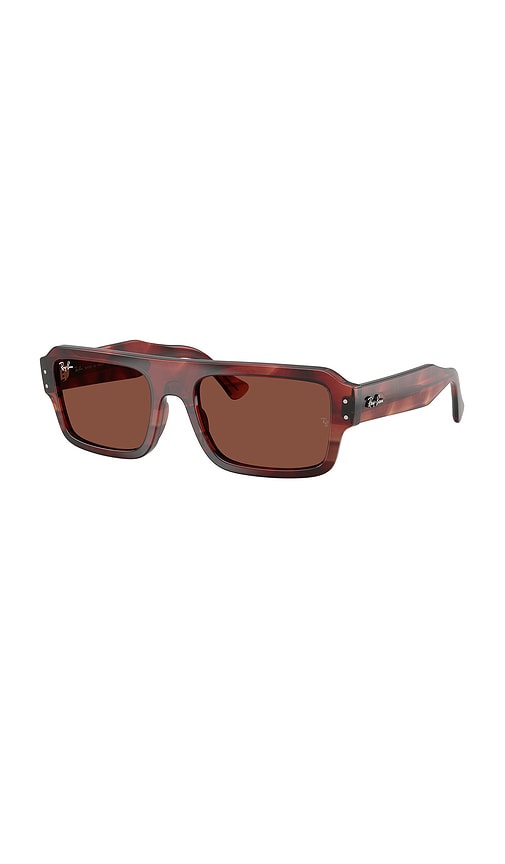Ray Ban Flacko Rectangular Sunglasses In Brown