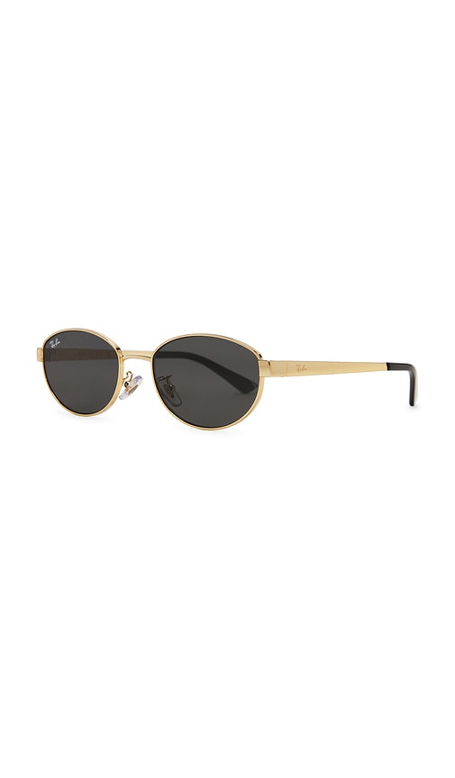 Ray Ban Oval Sunglasses In Gold