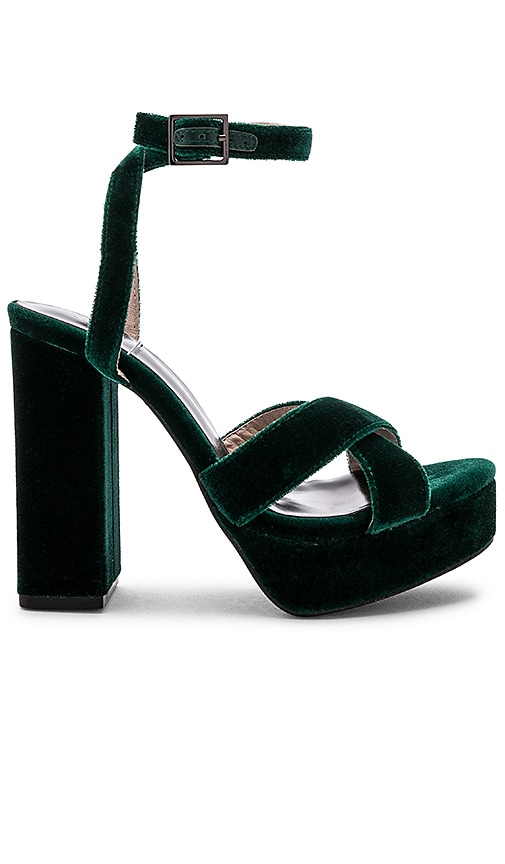 emerald green velvet heels