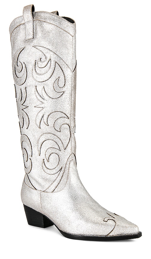Shop Raye Appaloosa Boot In Metallic Silver