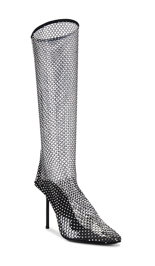 Shop Raye Nomico Boot In Black Mesh Diamante