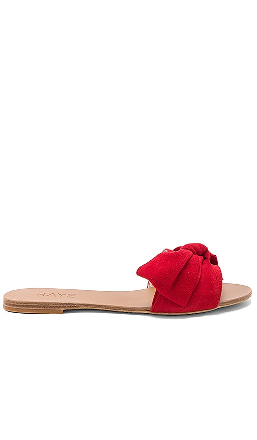 red slip on sandals