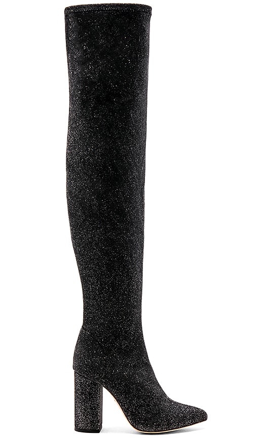 black glitter boots