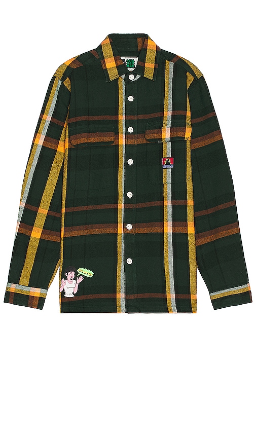 Real Bad Man Flannel Shirt In Green