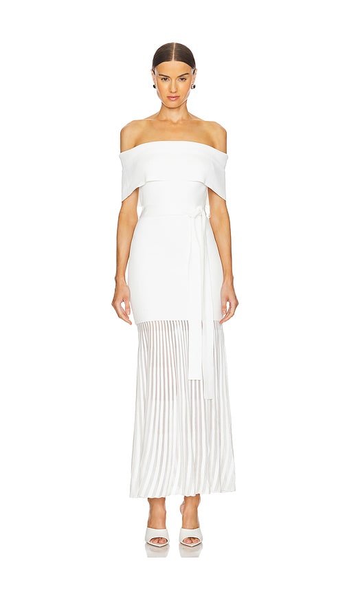 Shop Rebecca Vallance Mariana Knit Midi Dress In Ivory