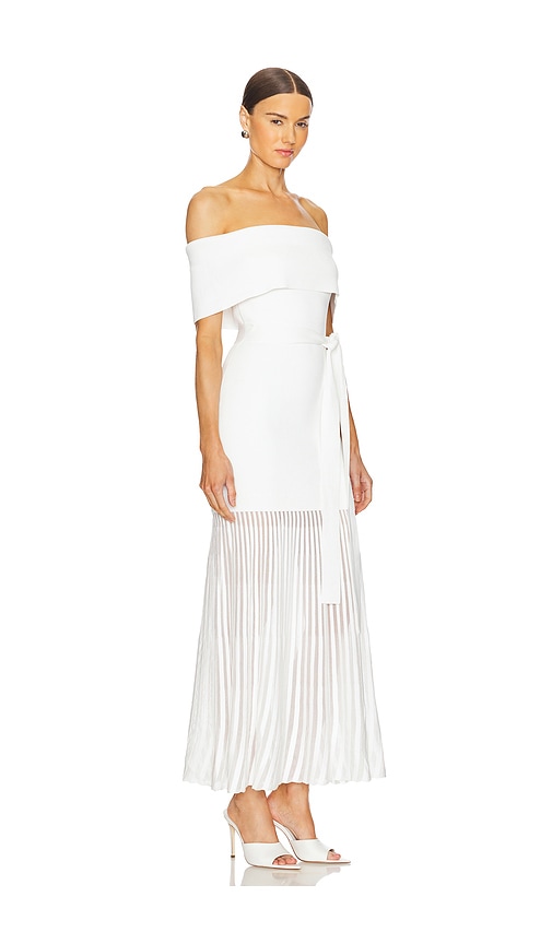 Shop Rebecca Vallance Mariana Knit Midi Dress In Ivory