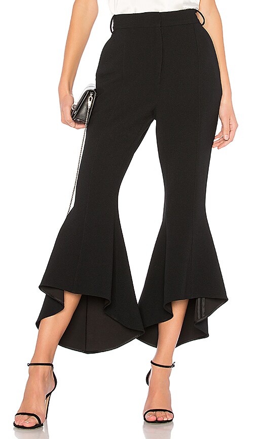 black cropped flare pants