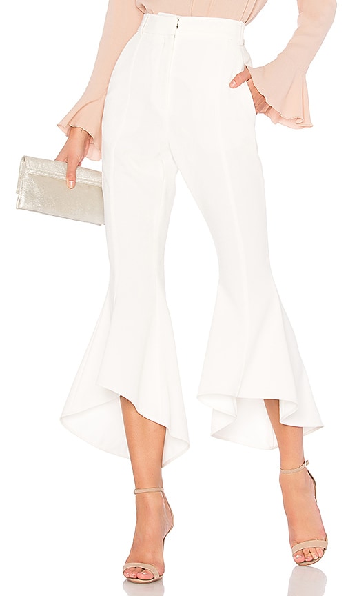 white cropped flare pants