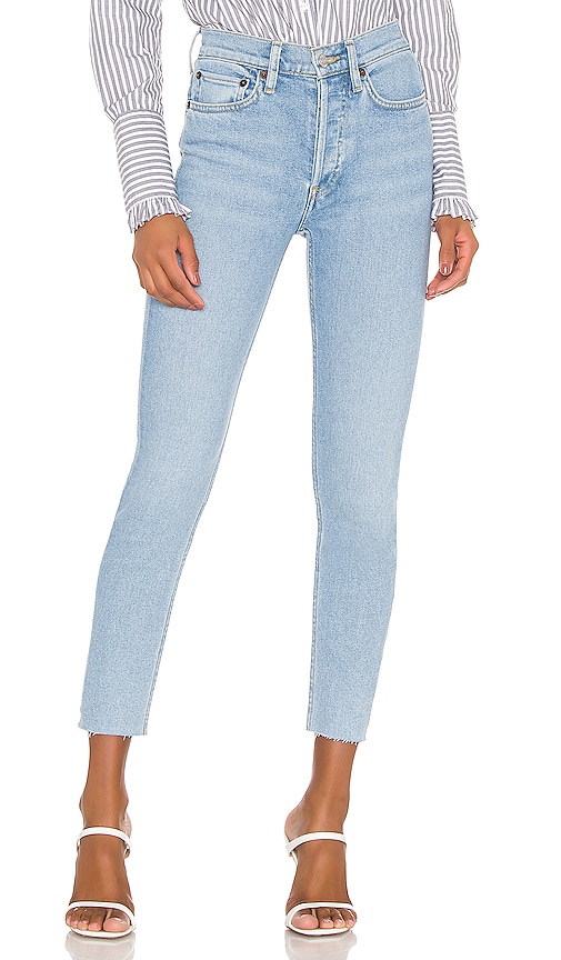 redone jeans high rise ankle crop