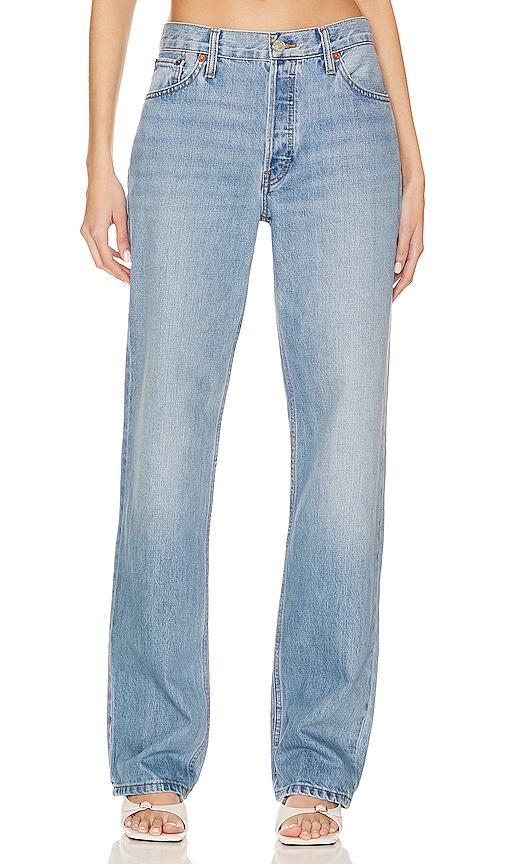Re/done Loose Long Jeans In Blue