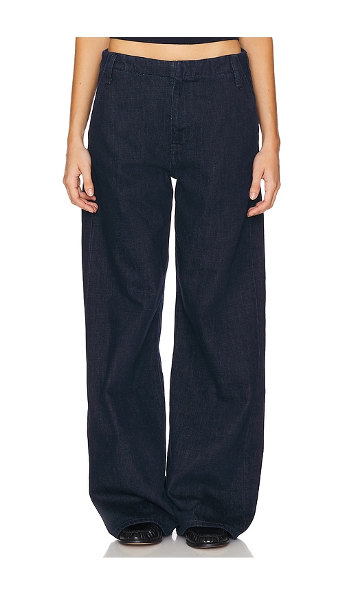 Shop Re/done Trouser Wide Leg In Cross Hatch Rinse