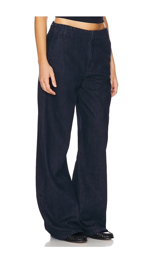 Shop Re/done Trouser Wide Leg In Cross Hatch Rinse