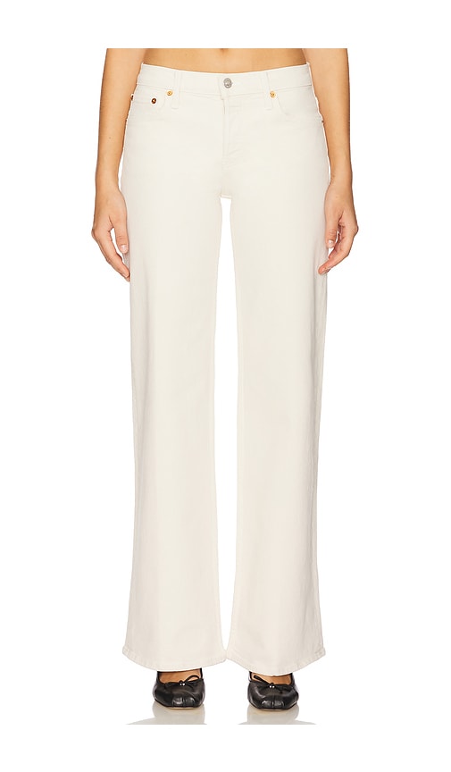 Mid Rise Wide Leg in Cream. - size 23 (also in 24, 25, 26, 27, 28, 29, 30, 31, 32) - RE/DONE - Modalova