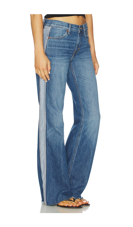 Re/done Californian Track Wide Leg Jeans In Blue
